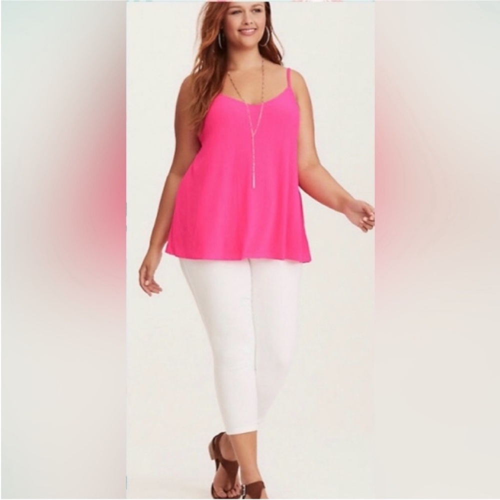 Torrid Neon Pink Strappy Swing Cami NWT.